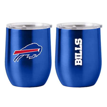 Logo Brands Buffalo Bills 16oz Gameday Stainless Curved Beverage 604-S16CB-1